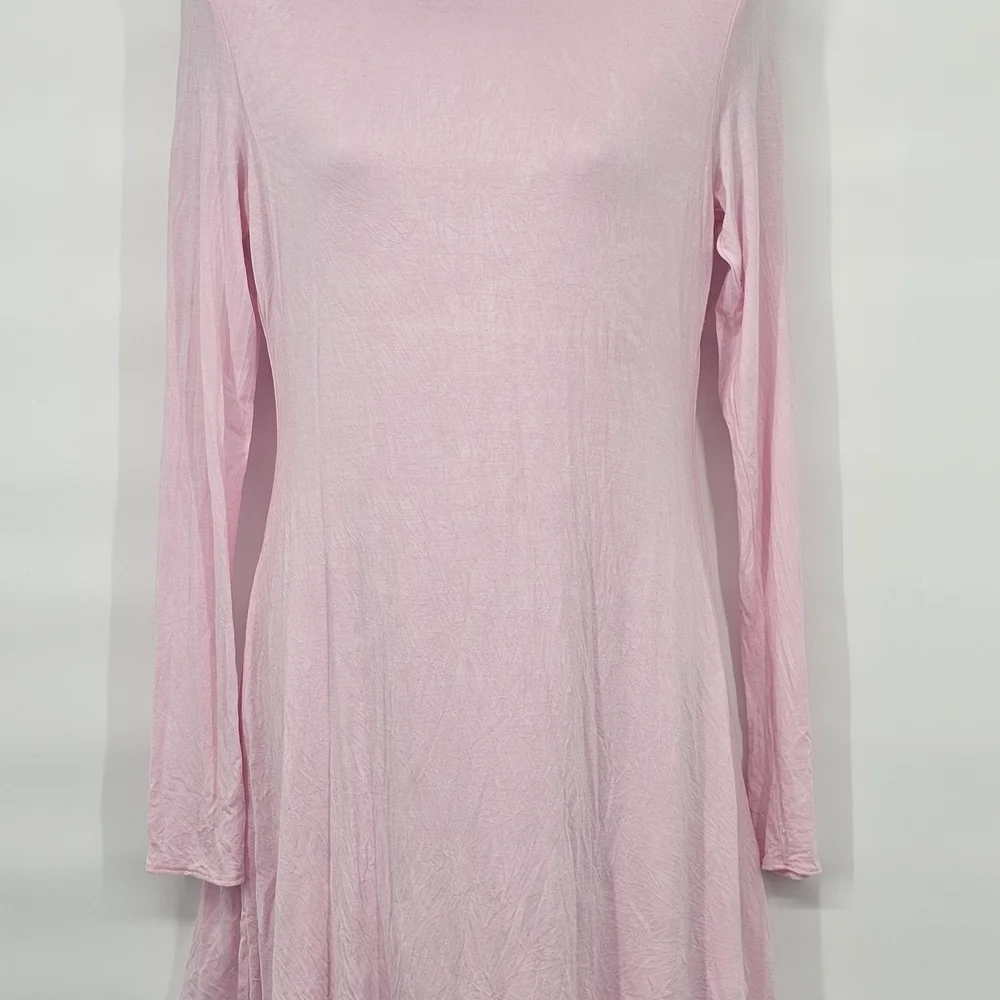 naked wardrobe Baby Pink Long Sleeve Swing Dress